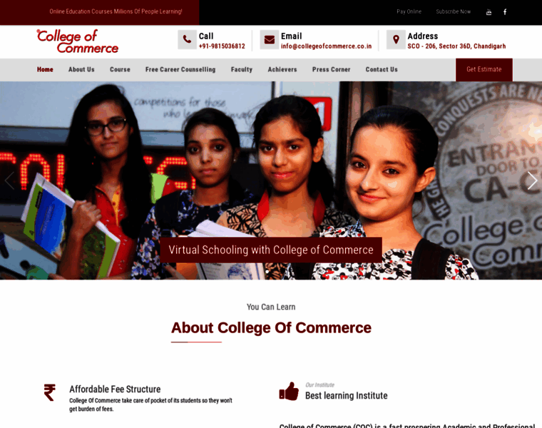 Collegeofcommerce.co.in thumbnail