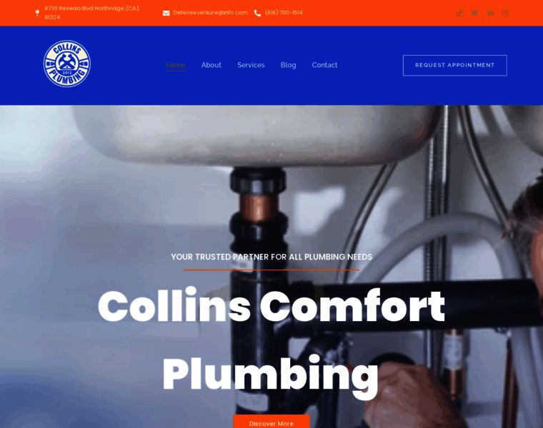 Collinscomfortplumbing.com thumbnail