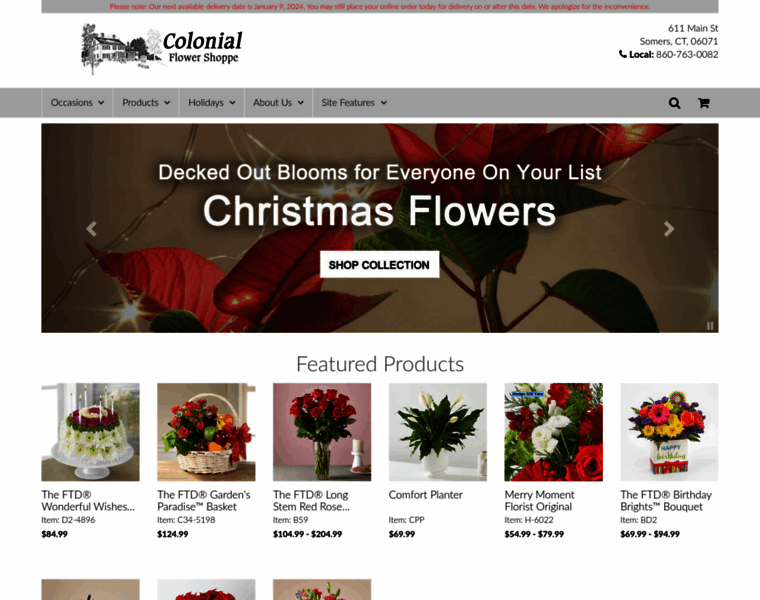 Colonialflowershoppe.net thumbnail