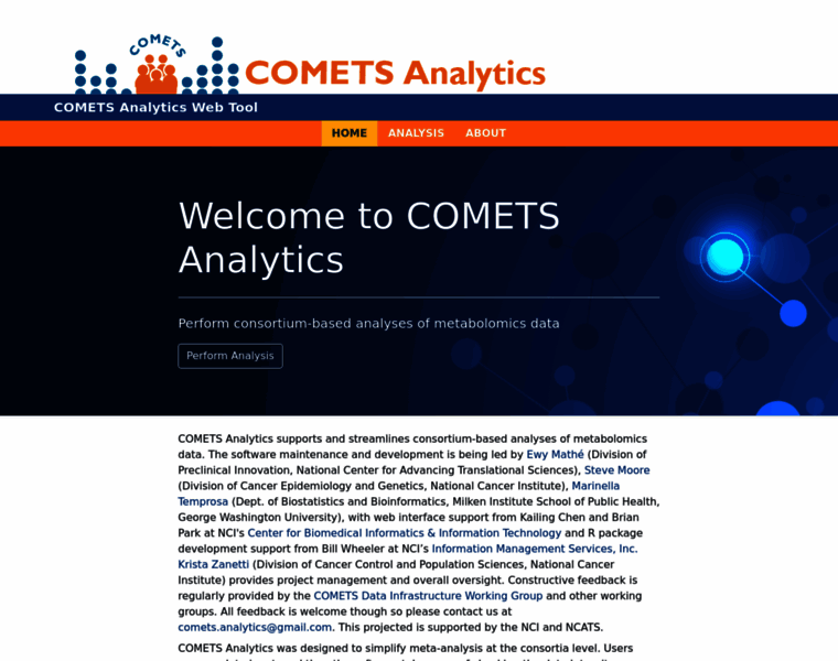 Comets-analytics.org thumbnail