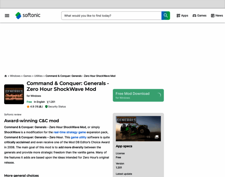 Command-conquer-generals-zero-hour-shockwave-mod.en.softonic.com thumbnail