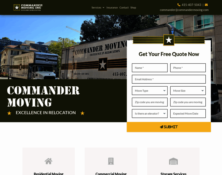 commandermoving.com at WI. Commander Moving | Oakland Moving Company