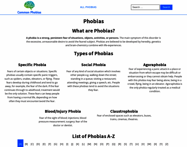 Common-phobias.com thumbnail
