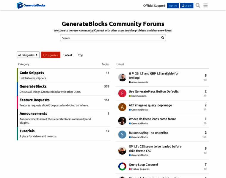 Community.generateblocks.com thumbnail