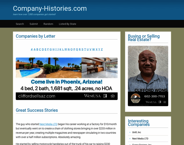 Company-histories.com thumbnail