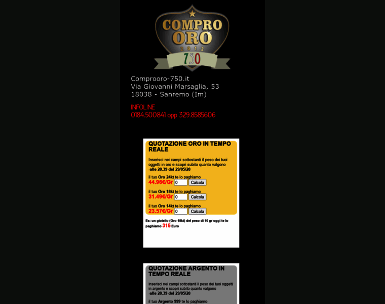 Comprooro-750.it thumbnail Comprooro-750.it thumbnail