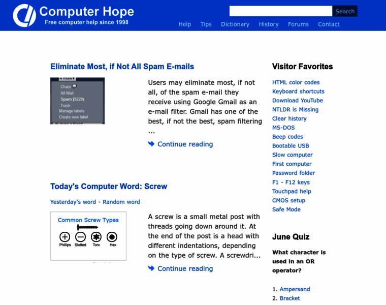 Computerhope.com thumbnail