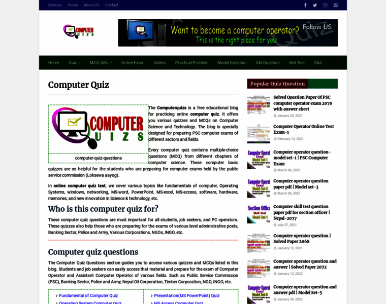 Computerquizs.com thumbnail