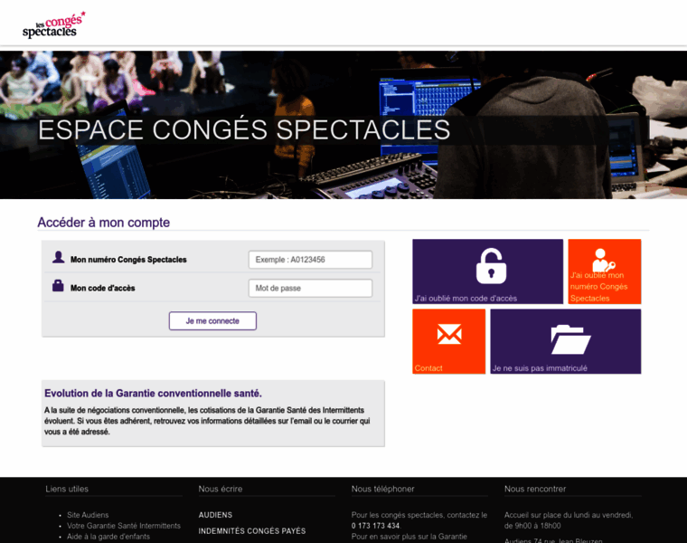 Conges-spectacles.audiens.org thumbnail Conges-spectacles.audiens.org thumbnail