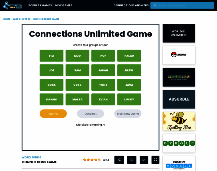 Connections-game.com thumbnail