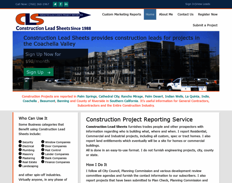 Constructionleadsheets.com thumbnail