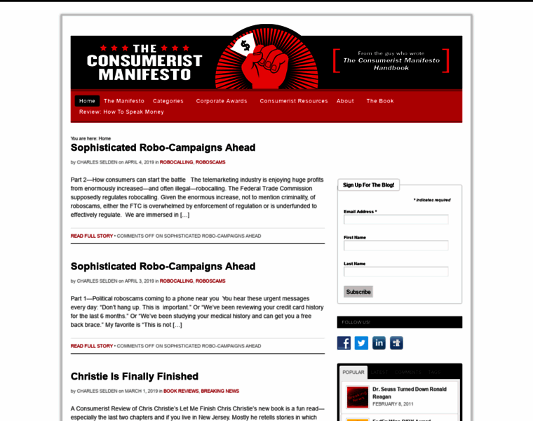 Consumeristmanifesto.net thumbnail