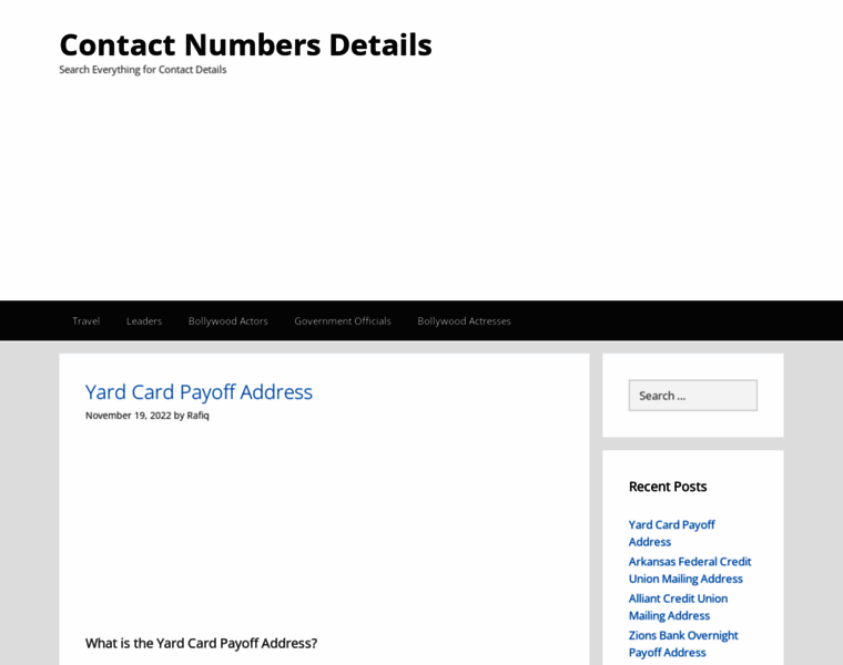 Contactnumbersdetails.com thumbnail