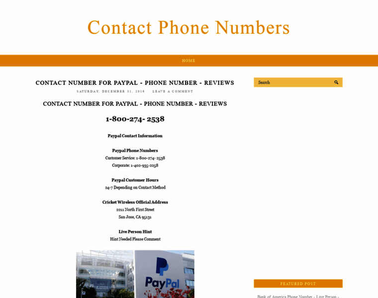 Contactphonenumbers.com thumbnail