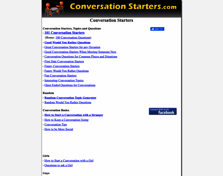 Conversationstarters.com thumbnail