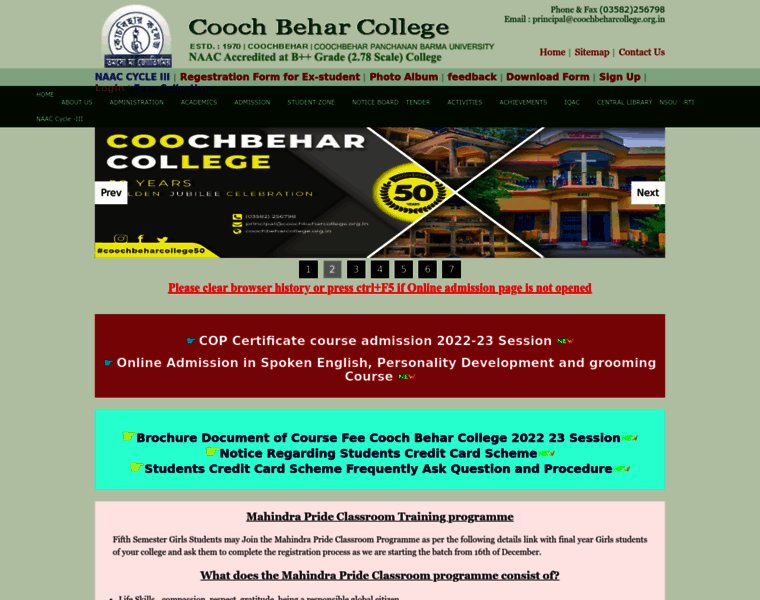 Coochbeharcollege.org.in thumbnail