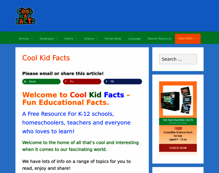 Coolkidfacts.com thumbnail