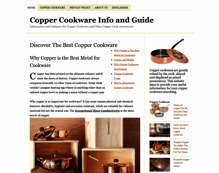 Coppercookwareinfo.com thumbnail