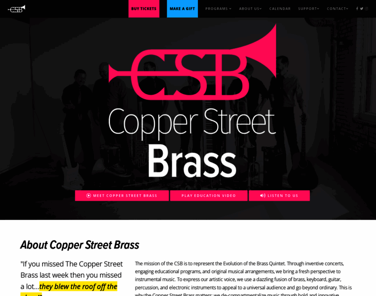 Copperstreetbrass.org thumbnail