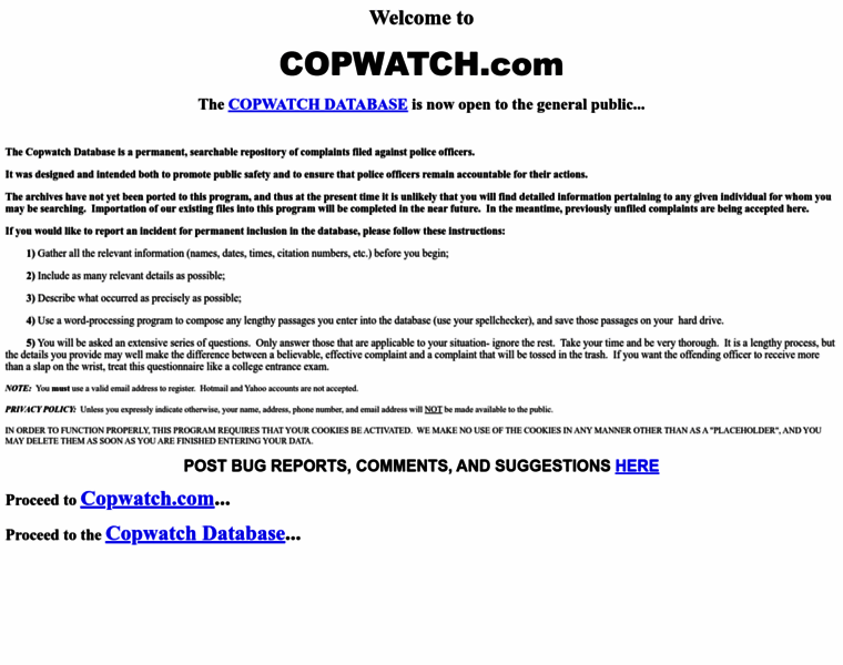 Copwatch.com thumbnail