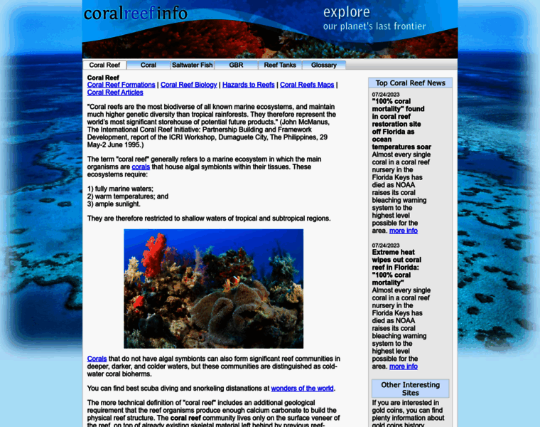 Coralreefinfo.com thumbnail