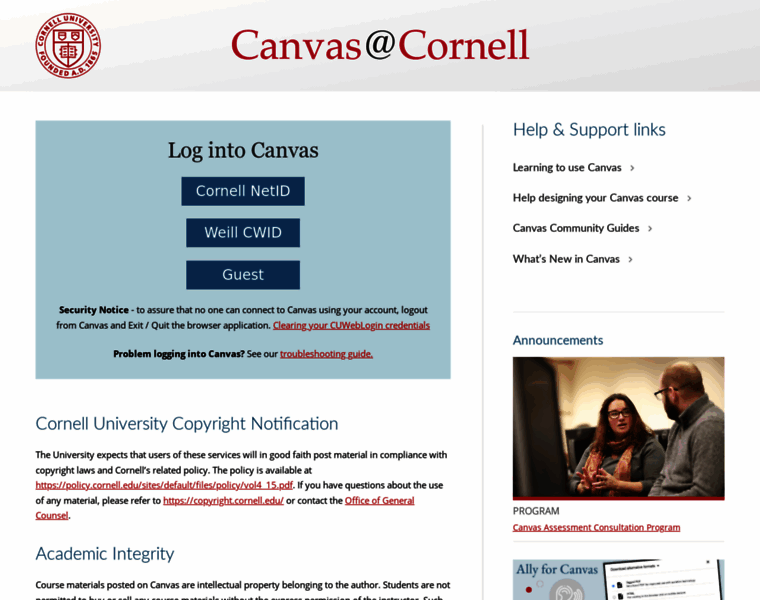 Cornell.instructure.com thumbnail