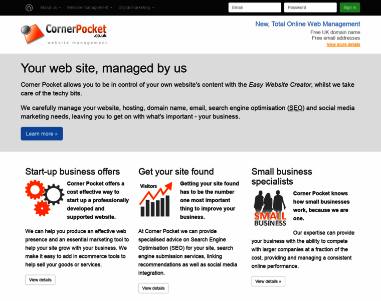 Cornerpocketwebsites.co.uk thumbnail