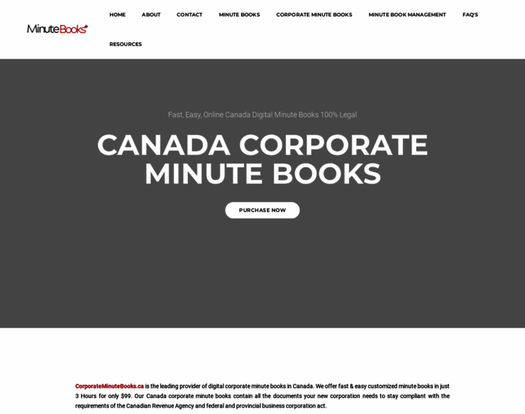 Corporateminutebooks.ca thumbnail