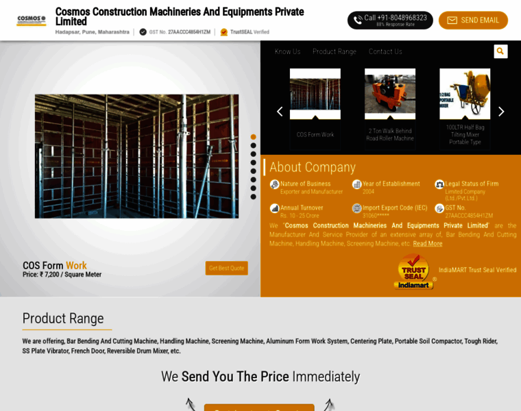 Cosmosconstructionequipment.com thumbnail