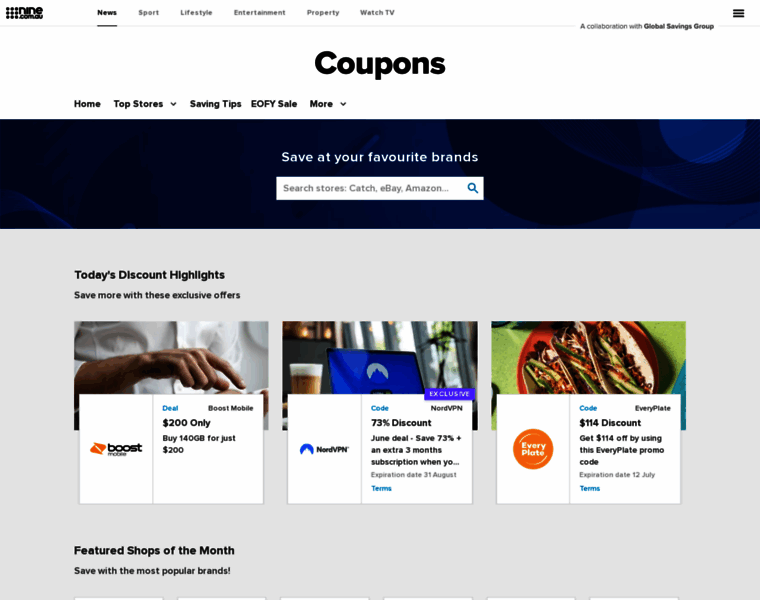 Coupons.nine.com.au thumbnail
