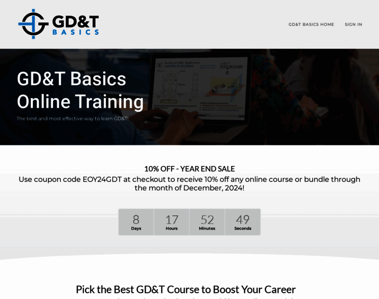 course.gdandtbasics.com at WI. GD&T Basics Training Program