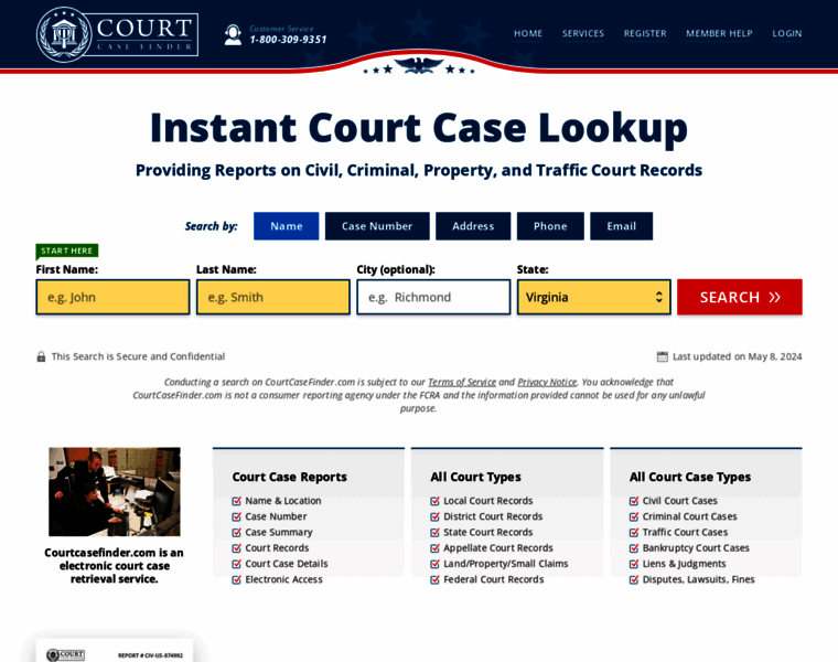 Courtcasefinder.com thumbnail