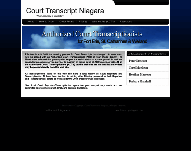 Courttranscriptniagara.ca thumbnail