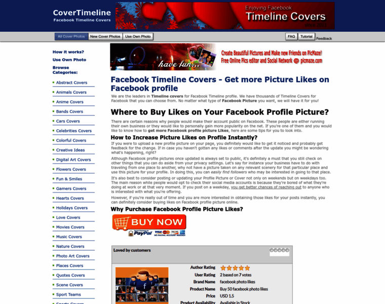Covertimeline.com thumbnail