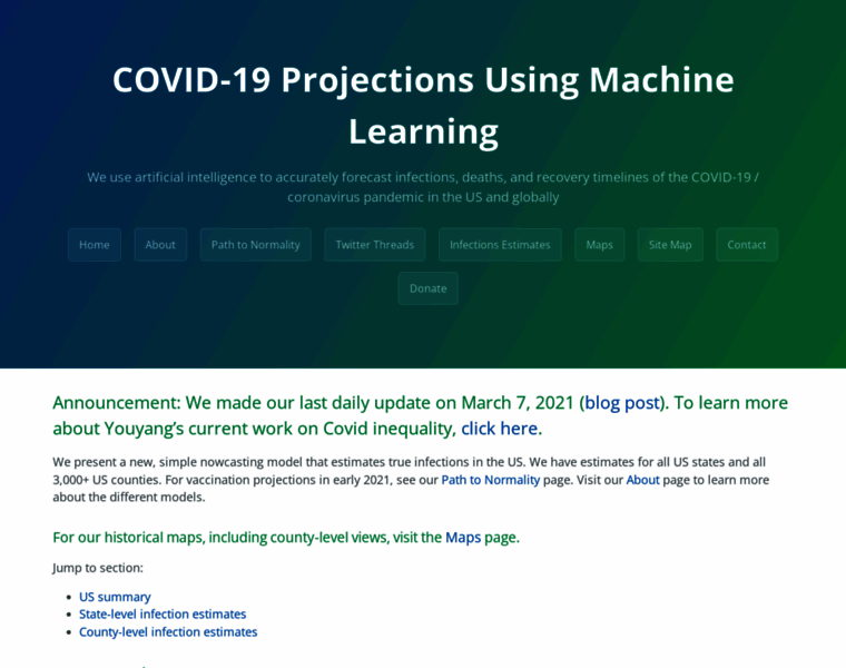 Covid19-projections.com thumbnail