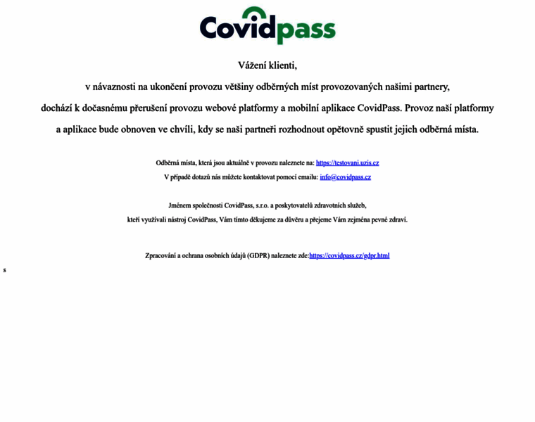 Covidpass.cz thumbnail