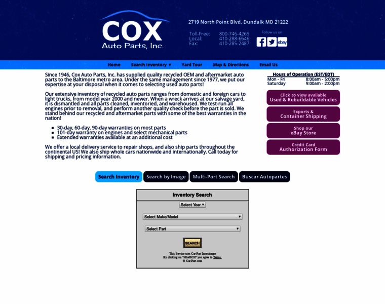 Coxautoparts.com thumbnail