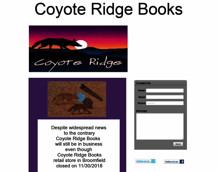 Coyoteridgebooks.com thumbnail