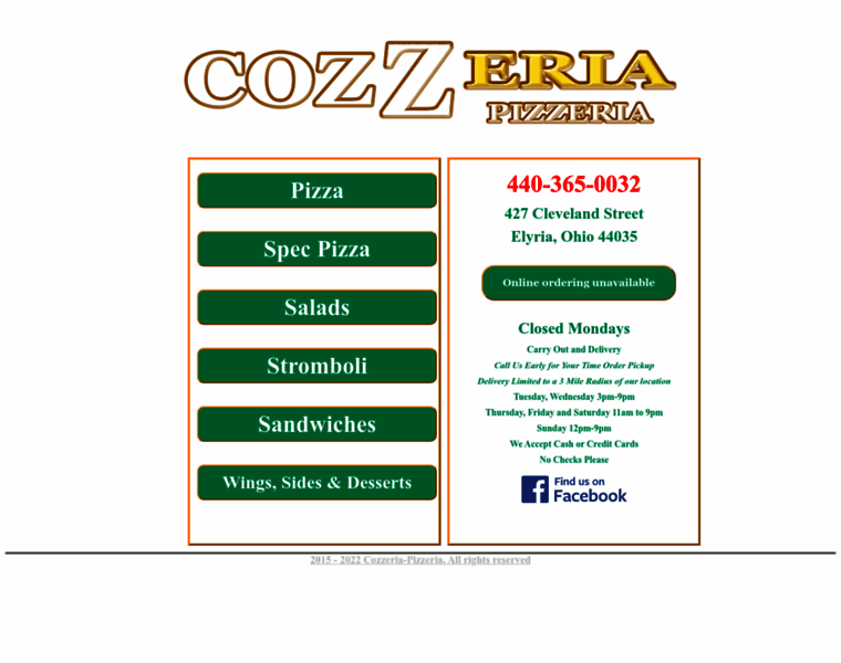 Cozzeria-pizzeria.com thumbnail