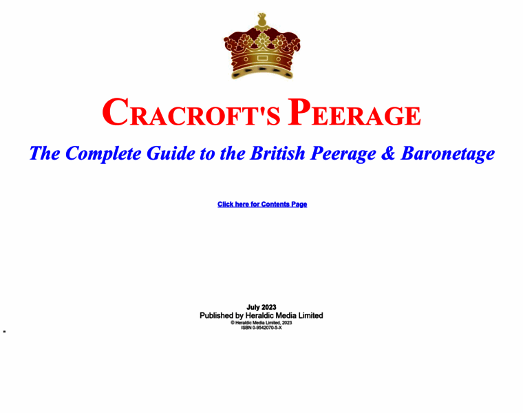 Cracroftspeerage.co.uk thumbnail