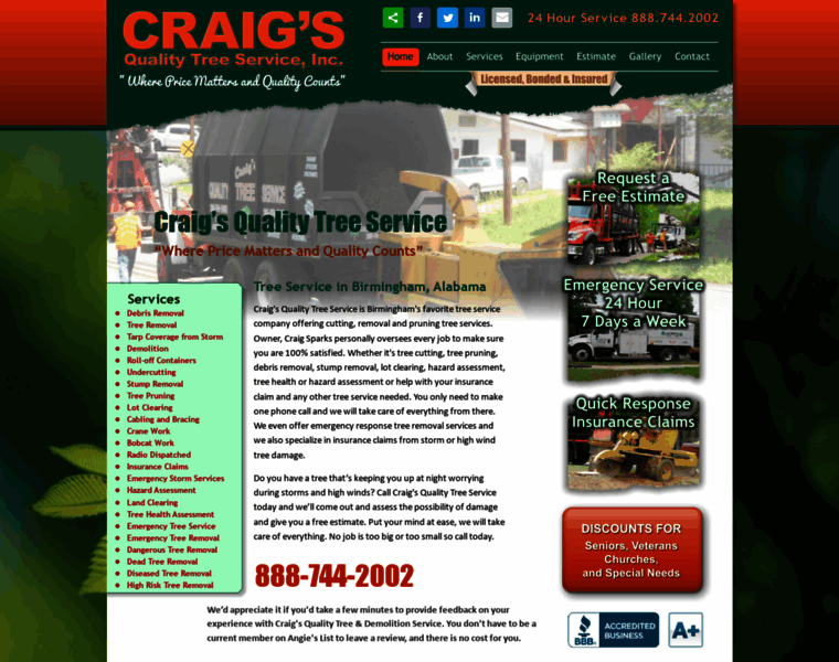 Craigsqualitytreeservice.com thumbnail