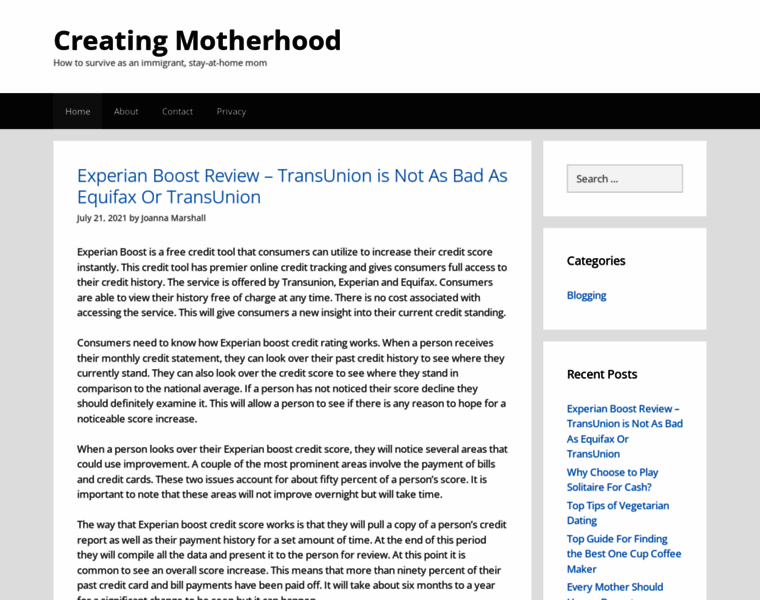 Creatingmotherhood.com thumbnail