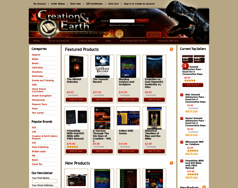 Creationbookstore.com thumbnail