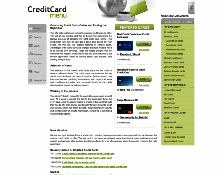 Creditcardmenu.com thumbnail