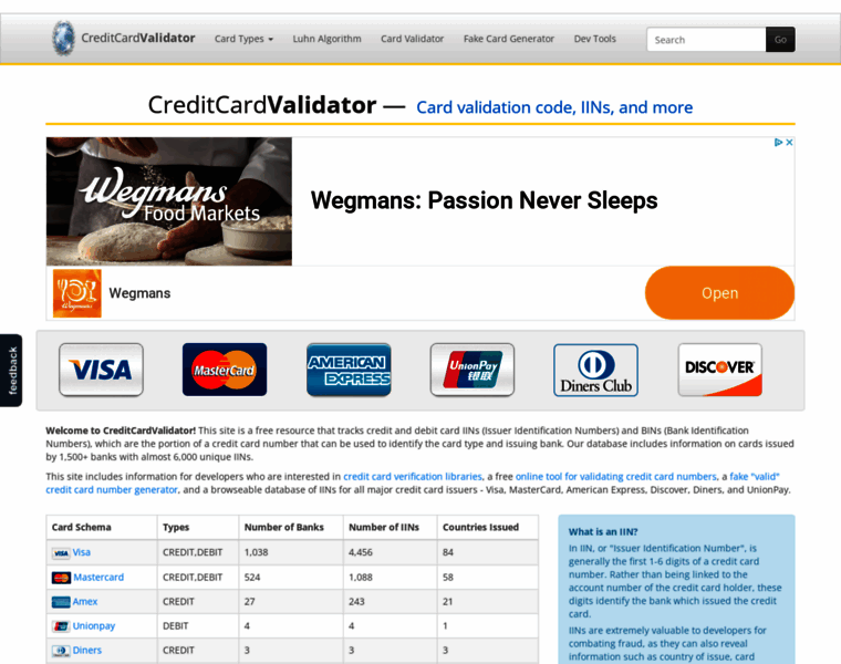 Creditcardvalidator.org thumbnail