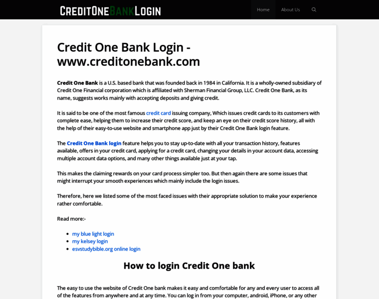 Creditonebanklogin.live thumbnail