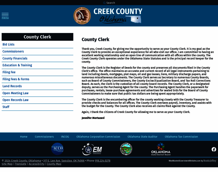 Creekcountyclerk.org thumbnail