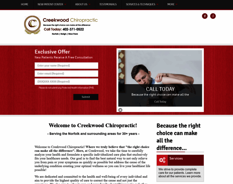 Creekwoodchiropractic.com thumbnail