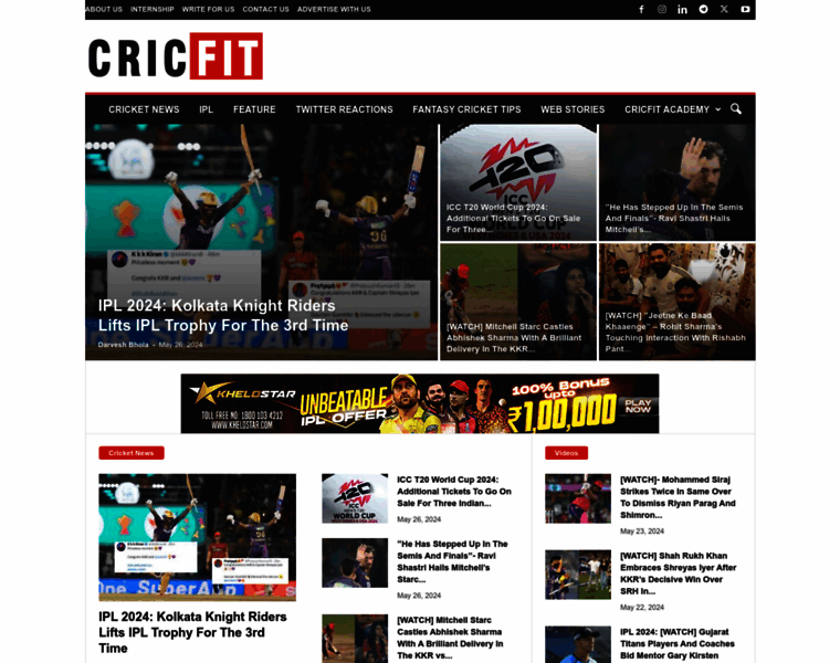Cricfit.com thumbnail