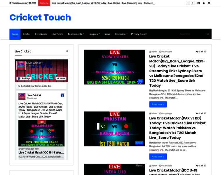Crickettouch.site thumbnail